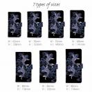 【手帳型】タトゥー風昇り鯉　ブルー&ブラック