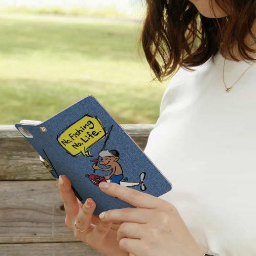 【手帳型】【釣りざんまい】ルアーに乗ったアングラー