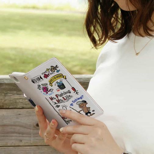 【手帳型】【釣りざんまい】釣りが好きなんです_カラフル