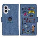 【手帳型】【釣りざんまい】釣りが好きなんです_カラフルデニム風