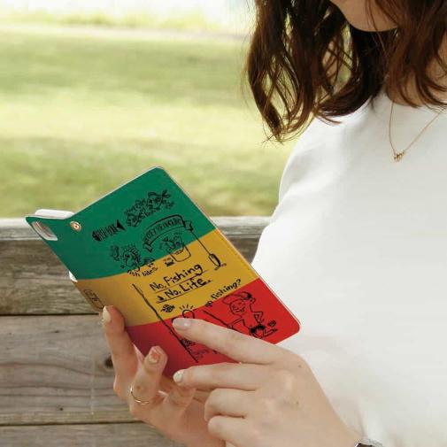 【手帳型】【釣りざんまい】釣りが好きなんです_ラスタカラー