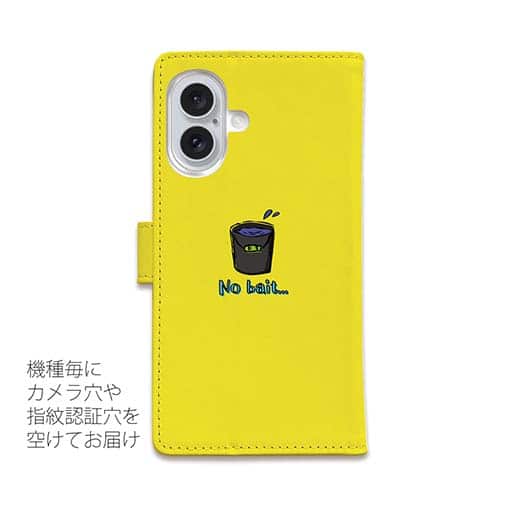 【手帳型】【釣りざんまい】釣りが好きなんです_カラフルイエロー