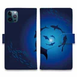 【手帳型】ダイバー マンタ サメ ダイビング