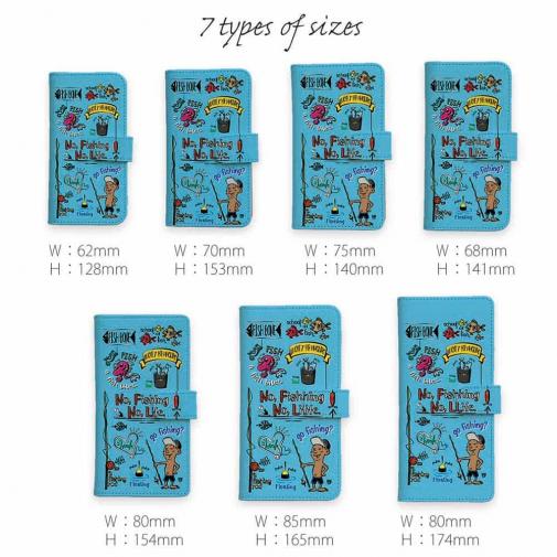 【手帳型】【釣りざんまい】釣りが好きなんです_カラフルスカイブルー