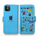 【手帳型】【釣りざんまい】釣りが好きなんです_カラフルスカイブルー