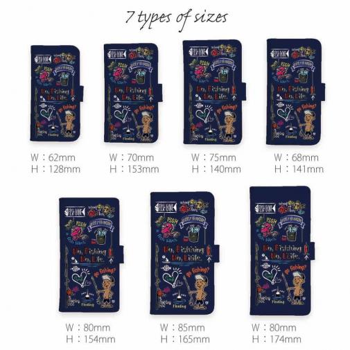 【手帳型】【釣りざんまい】釣りが好きなんです_カラフルネイビー