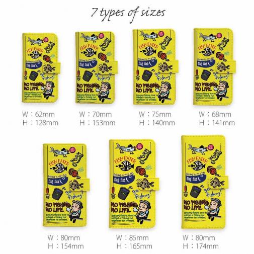 【手帳型】【釣りざんまい】 釣り好きですがなにか?_カラフルイエロー