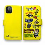 【手帳型】【釣りざんまい】 釣り好きですがなにか?_カラフルイエロー