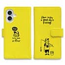 【手帳型】【釣りざんまい】 一日釣りを楽しむアングラー_イエロー