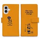 【手帳型】【釣りざんまい】 一日釣りを楽しむアングラー_オレンジ