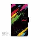 【KIZAKURA】【手帳型】レインボーブラック+シンプルロゴ