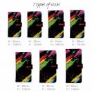 【KIZAKURA】【手帳型】レインボーブラック+シンプルロゴ