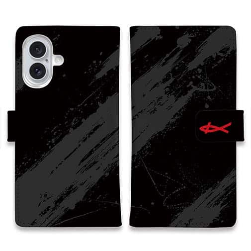 【KIZAKURA】【手帳型】ブラック+シンプルロゴ