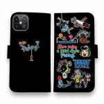 【手帳型】【釣りざんまい】魚釣りに出かけよう!_カラフルブラック