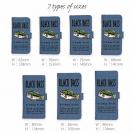 【手帳型】【釣りざんまい】ドット絵のブラックバス_カラフルデニム風