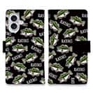 【手帳型】【釣りざんまい】ドット絵のブラックバスがいっぱい_カラフルブラック