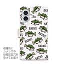 【手帳型】【釣りざんまい】ドット絵のブラックバスがいっぱい_カラフルホワイト