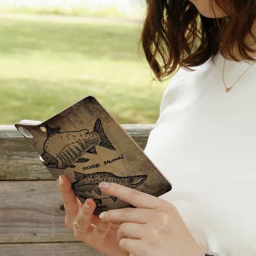 【手帳型】ビンテージサーモン