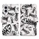 【手帳型】ボーン・フィッシュ　ホワイト