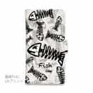 【手帳型】ボーン・フィッシュ　ホワイト