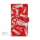 【手帳型】ボーン・フィッシュ　レッド