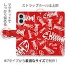 【手帳型】ボーン・フィッシュ　レッド