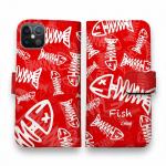 【手帳型】ボーン・フィッシュ　レッド