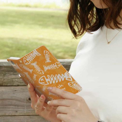 【手帳型】ボーン・フィッシュ　オレンジ