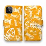 【手帳型】ボーン・フィッシュ　オレンジ