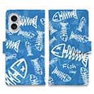 【手帳型】ボーン・フィッシュ　ブルー