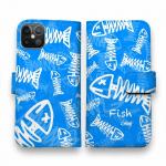 【手帳型】ボーン・フィッシュ　ブルー