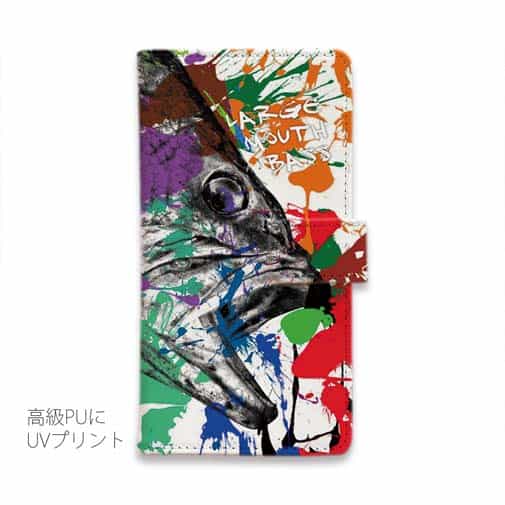 【手帳型】ブラックバス2 ペンキペイント