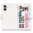 【手帳型】【釣りざんまい】魚がひいてる、どうしよう!_カラフルホワイト