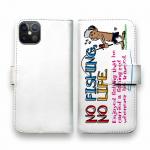 【手帳型】【釣りざんまい】魚がひいてる、どうしよう!_カラフルホワイト