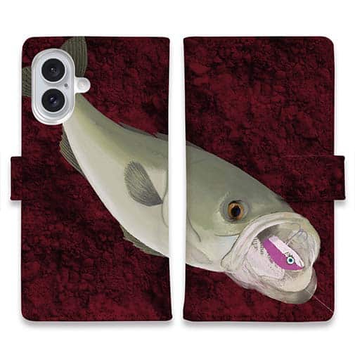 【手帳型】【佐藤ケロ子】シーバスの食欲 バイオレンスレッド