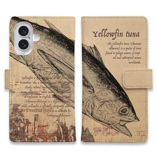 【手帳型】ビンテージなキハダ