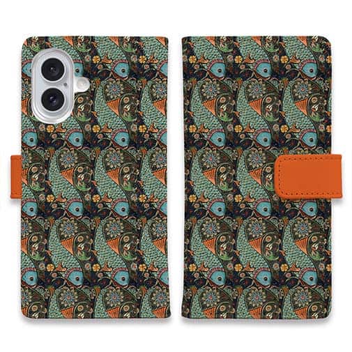 【手帳型】エキゾチックな魚のデザイン