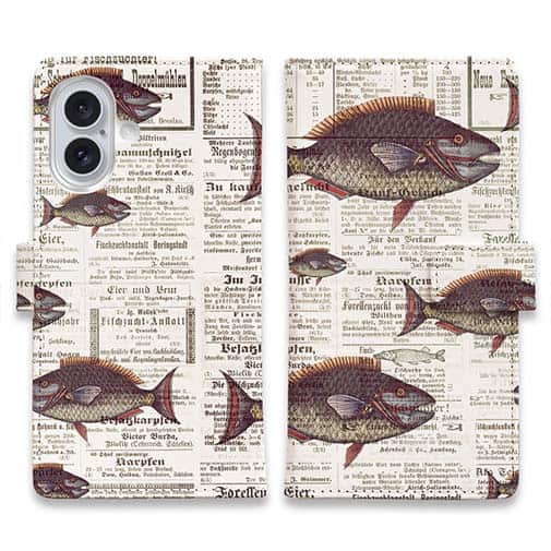 【手帳型】エキゾチックな魚のデザイン
