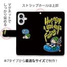 【手帳型】【釣りざんまい】ゴムボートアングラー_カラフルブラック