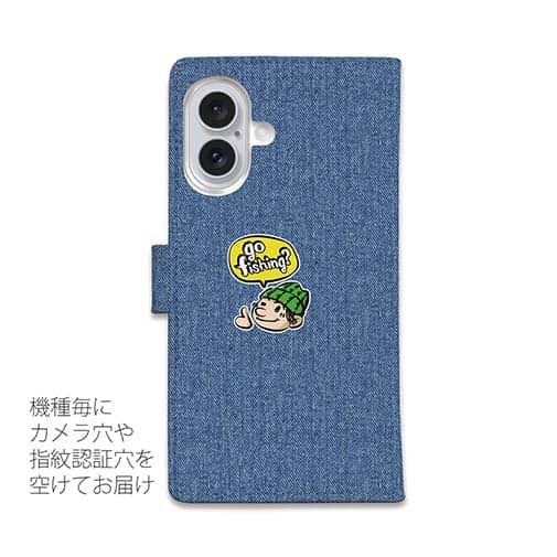 【手帳型】【釣りざんまい】ゴムボートアングラー_カラフルデニム風