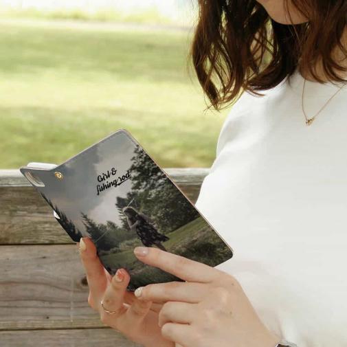 【手帳型】少女と釣り竿