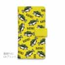 【手帳型】【釣りざんまい】ドット絵のブラックバスがいっぱい_カラフルイエロー