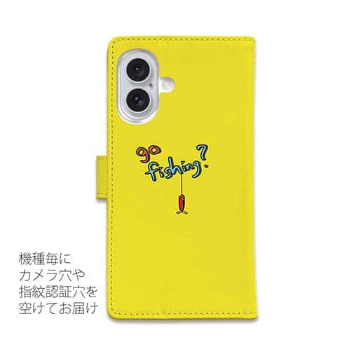 【手帳型】【釣りざんまい】魚釣りに出かけよう!_カラフルイエロー