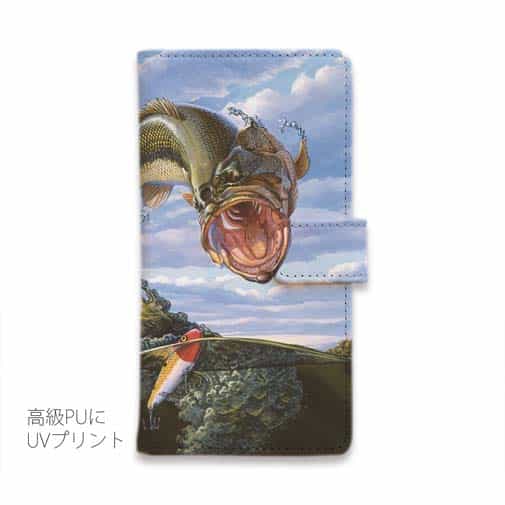 【八百板浩司】【手帳型】Bass & Pencil 水面を割ってルアーに飛びつくバス