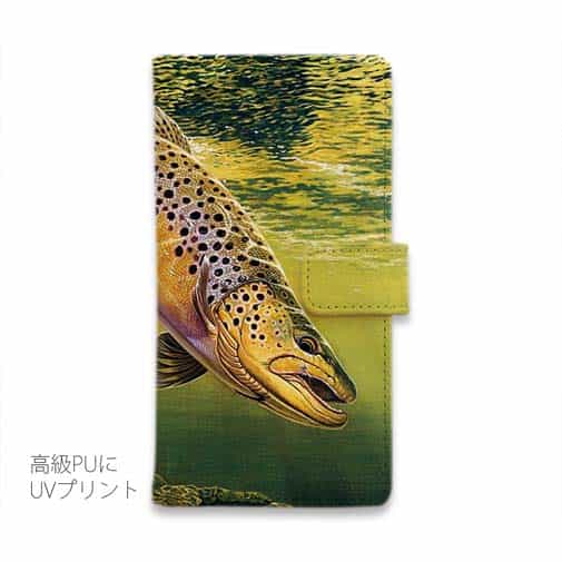 【八百板浩司】【手帳型】Brook Trout & Mayfly メイフライにかかったブルックトラウ