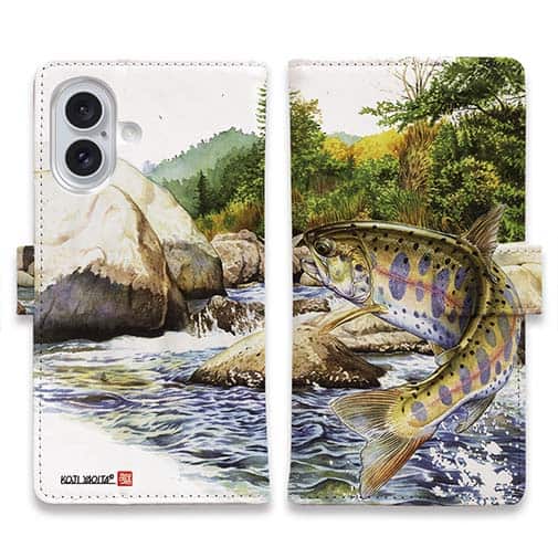 【八百板浩司】【手帳型】Yamame & Mayfly メイフライにかかったヤマメ