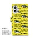 【手帳型】【釣りざんまい】ドット絵のブラックバス_英字新聞風イエロー