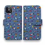 【手帳型】【釣りざんまい】ルアーコレクション_カラフルデニム風