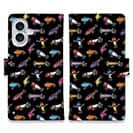 【手帳型】【釣りざんまい】ルアーコレクション_カラフルブラック