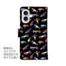 【手帳型】【釣りざんまい】ルアーコレクション_カラフルブラック